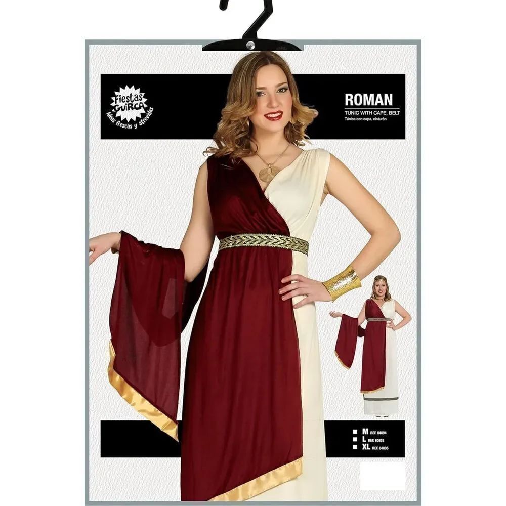 Roman Goddess Queen 5pc Costume Gown & Sash Crown Armbands Bracelets Woman Small
